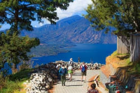 Hike down from the east rim to Lake Atitlan