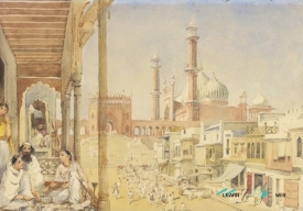 jama masjid delhi watercolour 